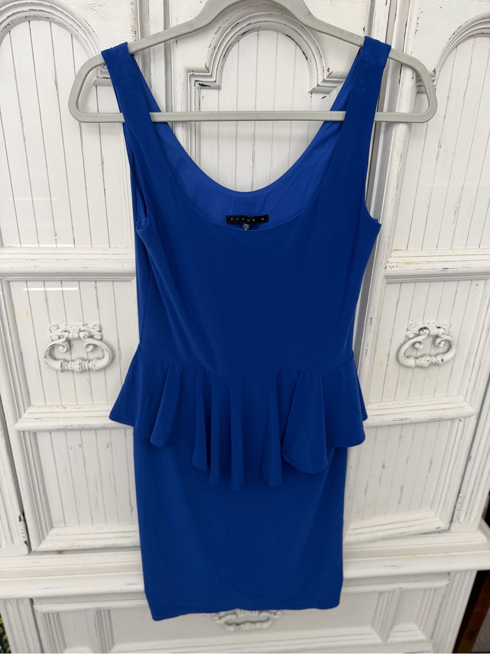 Tiana B. Royal Blue Peplum Mini Dress